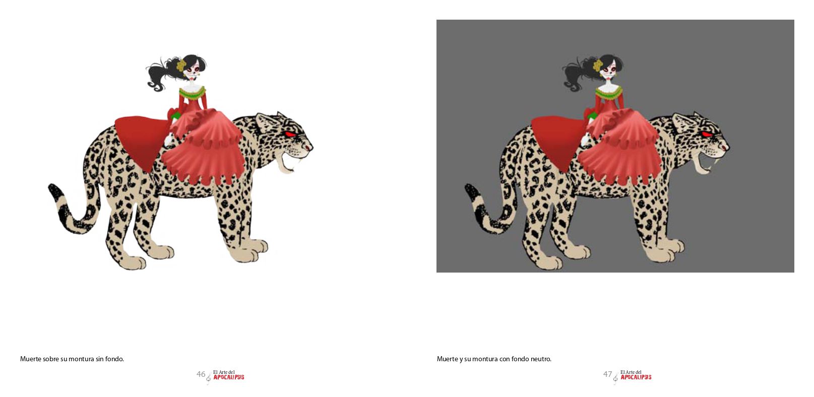 Doble página, diseño final para muerte